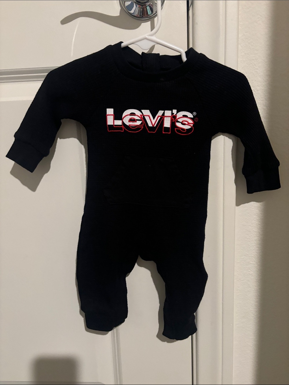 Levi's Black Infant One-Piece Thermal Romper with Logo